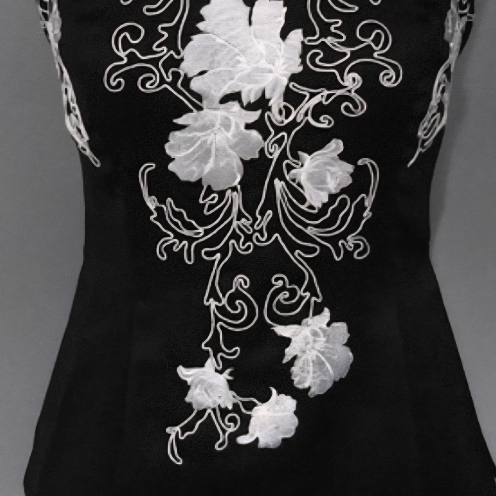 White House Black Market Black and White Floral Top